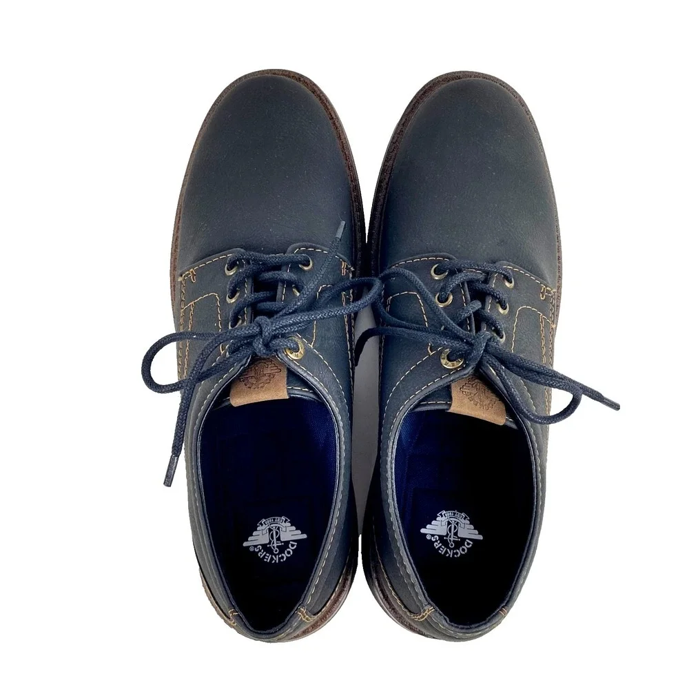 New Dockers Oxfords Men's 10 M Dark Gray / Black Lace Up Comfort Loafers Lace Up